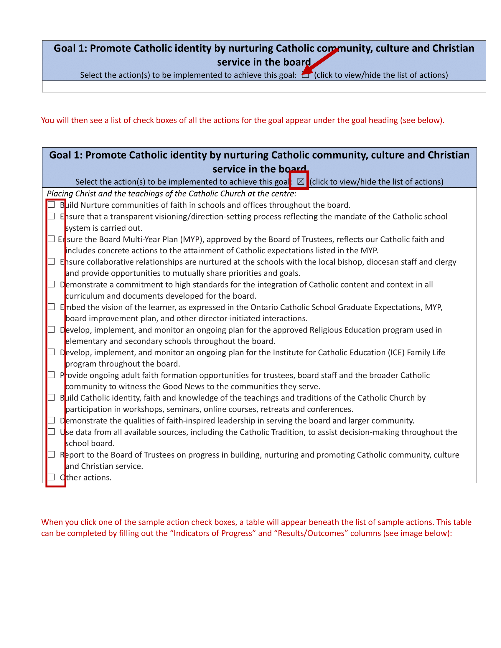 Page 2 of Catholic Director of Education Appraisal Report Instruction Guide